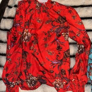 Floral Red Women's Top